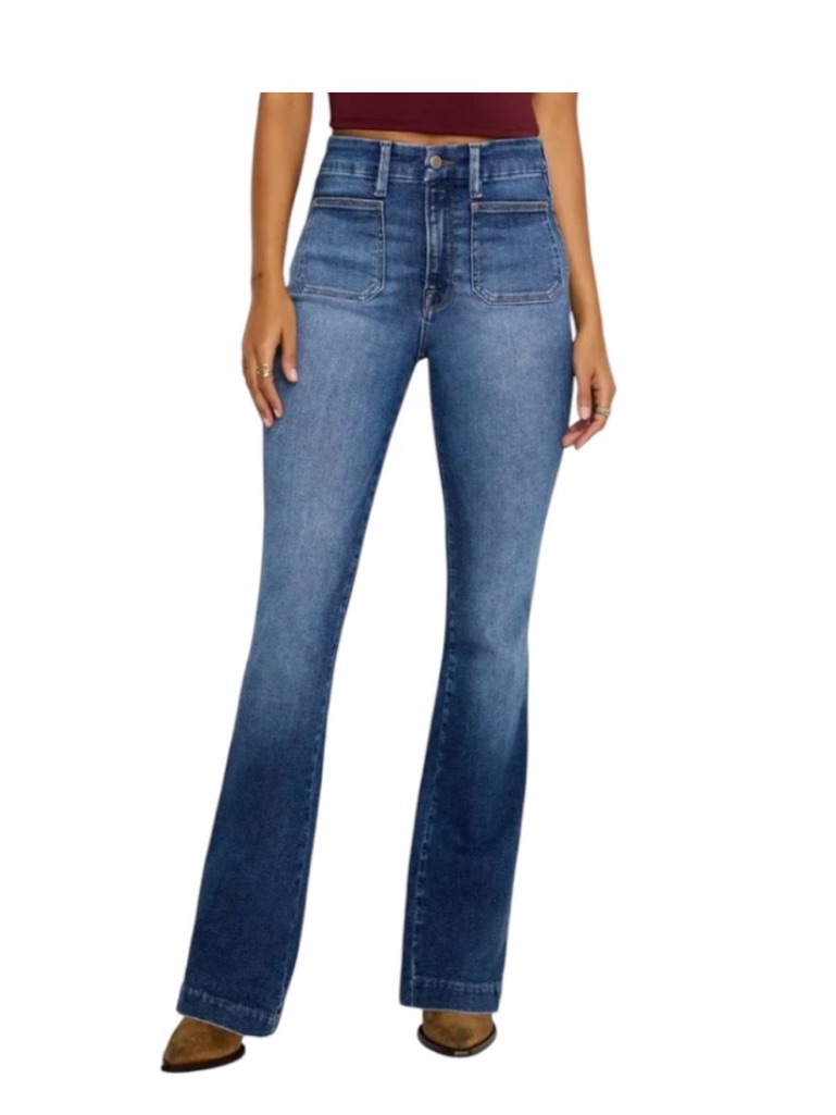 Good American Good Curve Super High Rise Bootcut Denim. 10/30w.
